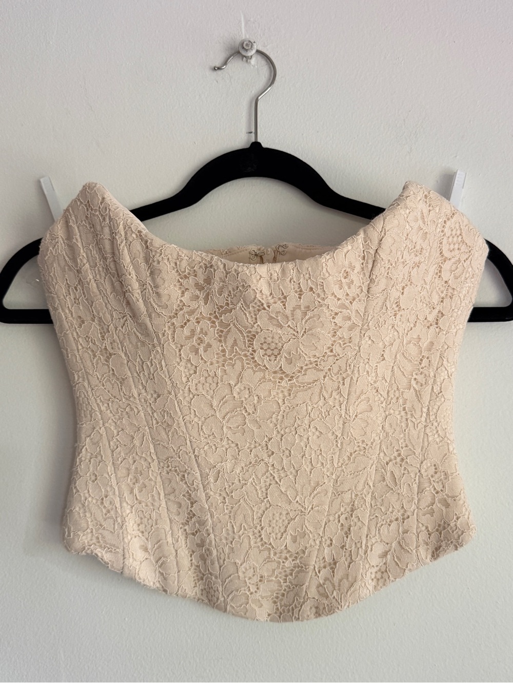 House Of CB Larra Strapless Chantilly Lace Corset in Vintage Ivory Size S